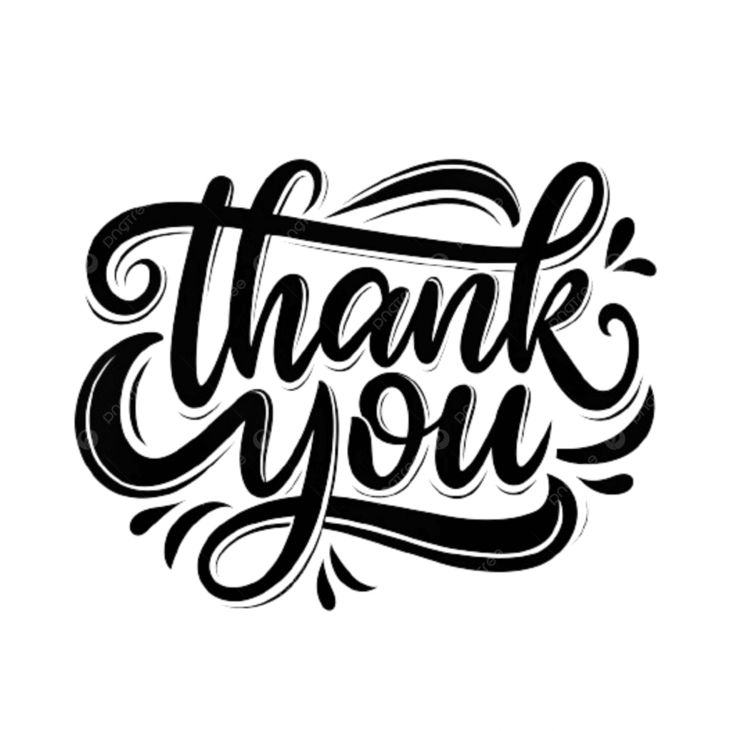 pngtree black hand lettered thank you typography png image 15672088